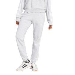adidas Essentials 3-Streifen French Terry Cuffed Trainingshose Damen JD5311 - light grey heather/white XS