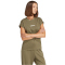 adidas Essentials Linear Baumwoll T-Shirt Damen JG8662 - olive strata/white XS