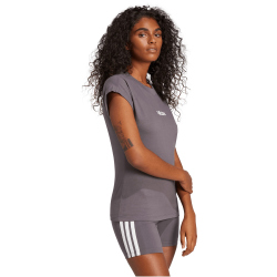 adidas Essentials Linear Baumwoll T-Shirt Damen JC8236 - grey strata/white XS
