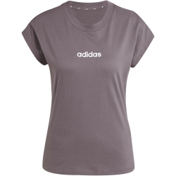 adidas Essentials Linear Baumwoll T-Shirt Damen JC8236 - grey strata/white S