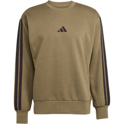 adidas Essentials 3-Streifen Sweatshirt Herren KB7648 - olive strata/black M