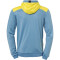 Kempa Emotion 2.0 Hood Jacke dove blau/limonengelb 128