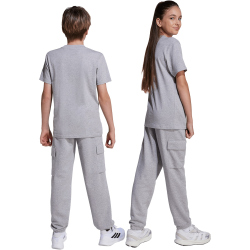 adidas Essentials Cargohose Kinder JV9996 - medium grey heather/white 164