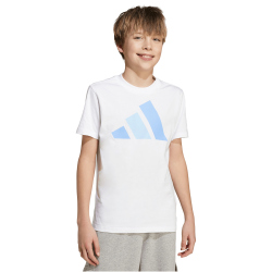 adidas Essentials T-Shirt Kinder KB7310 - white/blue fusion/glow blue 164