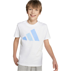 adidas Essentials T-Shirt Kinder KB7310 - white/blue fusion/glow blue 164