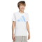 adidas Essentials T-Shirt Kinder KB7310 - white/blue fusion/glow blue 164