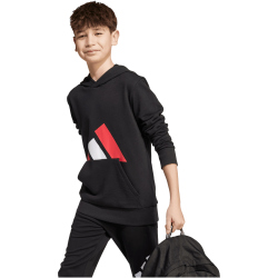 adidas Essentials Hoodie Kinder JY0301 - black/pure ruby/white 140