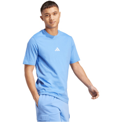 adidas Essentials Small Logo Single Jersey T-Shirt Herren JX5654 - blue fusion/white XL