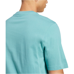 adidas Essentials Small Logo Single Jersey T-Shirt Herren JX5653 - powder teal/black XL