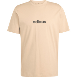 adidas Essentials Linear Single Jersey T-Shirt Herren JX5709 - warm sandstone/black S