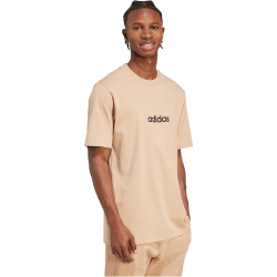 adidas Essentials Linear Single Jersey T-Shirt Herren JX5709 - warm sandstone/black S