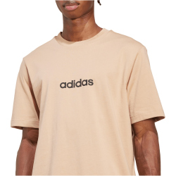 adidas Essentials Linear Single Jersey T-Shirt Herren JX5709 - warm sandstone/black S
