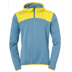 Kempa Emotion 2.0 1/4-Zip Hoodie dove blau/limonengelb S