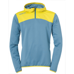 Kempa Emotion 2.0 1/4-Zip Hoodie dove blau/limonengelb XL
