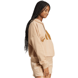 adidas Essentials Big Logo French Terry Loose Hoodie Damen JV5722 - warm sandstone/brown desert M