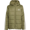 adidas Essentials 3-Streifen Padded Winterjacke Kinder JL7405 - olive strata/white 128