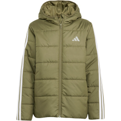 adidas Essentials 3-Streifen Padded Winterjacke Kinder JL7405 - olive strata/white 176