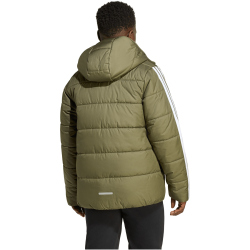 adidas Essentials 3-Streifen Padded Winterjacke Kinder JL7405 - olive strata/white 176