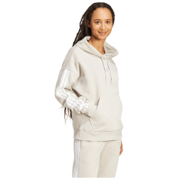 adidas Essentials 3-Streifen Fleece Hoodie Damen JX2542 - wonder alumina/white XS