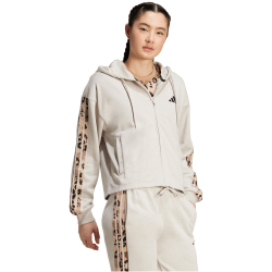 adidas Animal Print 3-Streifen French Terry Sweatjacke Damen JM1860 - wonder alumina/multicolor S