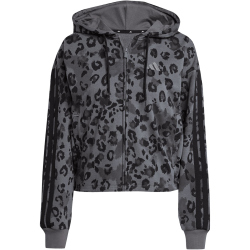adidas Animal Print 3-Streifen French Terry Sweatjacke Damen JM1859 - multicolor/grey five L