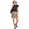 adidas Animal Print 3-Streifen T-Shirt Damen JM1856 - black/multicolor/warm sandstone XS