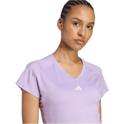 adidas AEROREADY Train Essentials Minimal Branding V-Neck T-Shirt Damen JY2179 - powder plum/white S