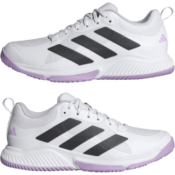 adidas Court Team Bounce 2.0 Handballschuhe Damen JP9767 - cloud white/core black/powder plum 40
