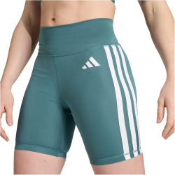 adidas Optime Essentials 3-Streifen kurze Leggings Damen JY2147 - preloved teal/white XS/5"