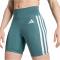 adidas Optime Essentials 3-Streifen kurze Leggings Damen JY2147 - preloved teal/white XS/5"