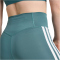 adidas Optime Essentials 3-Streifen kurze Leggings Damen JY2147 - preloved teal/white XS/5"