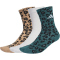 3er Pack adidas Sportswear Leopard Print Socken JX5557 - multicolor/warm sandstone/white/multicolor 40-42
