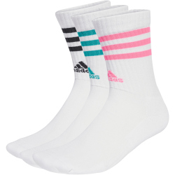 3er Pack adidas 3-Streifen Cushioned Crew Retro-Socken JW2765 - white/pure teal/lucid pink/black 37-39
