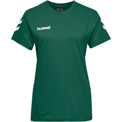 hummel GO Baumwoll T-Shirt Damen kurzarm evergreen XS