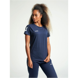 hummel GO Baumwoll T-Shirt Damen kurzarm marine XS