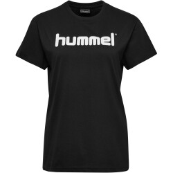 hummel GO Baumwoll Logo T-Shirt Damen kurzarm black XS