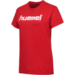 hummel GO Baumwoll Logo T-Shirt Damen kurzarm true red XS