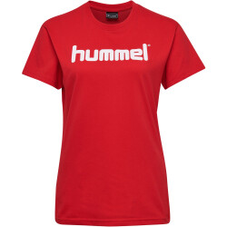 hummel GO Baumwoll Logo T-Shirt Damen kurzarm true red XS