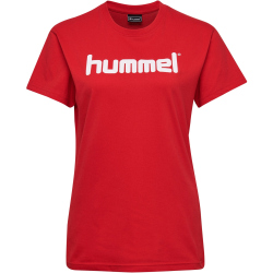hummel GO Baumwoll Logo T-Shirt Damen kurzarm true red M