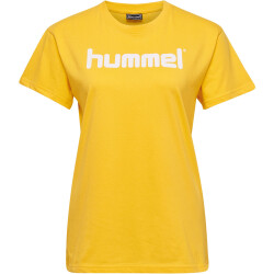 hummel GO Baumwoll Logo T-Shirt Damen kurzarm sports yellow XS