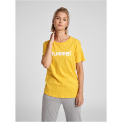 hummel GO Baumwoll Logo T-Shirt Damen kurzarm sports yellow XS