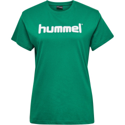 hummel GO Baumwoll Logo T-Shirt Damen kurzarm evergreen XS