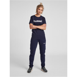 hummel GO Baumwoll Logo T-Shirt Damen kurzarm marine XS