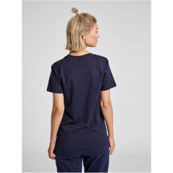 hummel GO Baumwoll Logo T-Shirt Damen kurzarm marine XS
