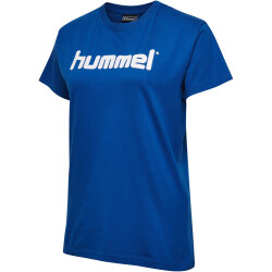 hummel GO Baumwoll Logo T-Shirt Damen kurzarm true blue XS