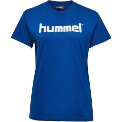 hummel GO Baumwoll Logo T-Shirt Damen kurzarm true blue XS