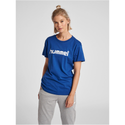 hummel GO Baumwoll Logo T-Shirt Damen kurzarm true blue XS