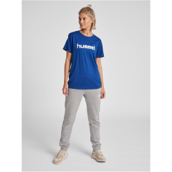 hummel GO Baumwoll Logo T-Shirt Damen kurzarm true blue XS