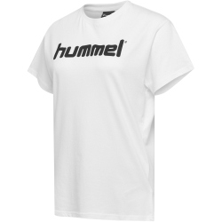 hummel GO Baumwoll Logo T-Shirt Damen kurzarm white XS