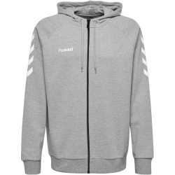 hummel GO Baumwoll Kapuzenjacke Herren grey melange M